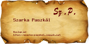 Szarka Paszkál névjegykártya